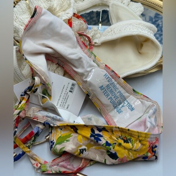 🆕 ZIMMERMANN 🧿 NWT Alight Frill Knit Scoop Bikini, Ivory Floral - Sz 3 US 8/10 - Picture 16 of 16